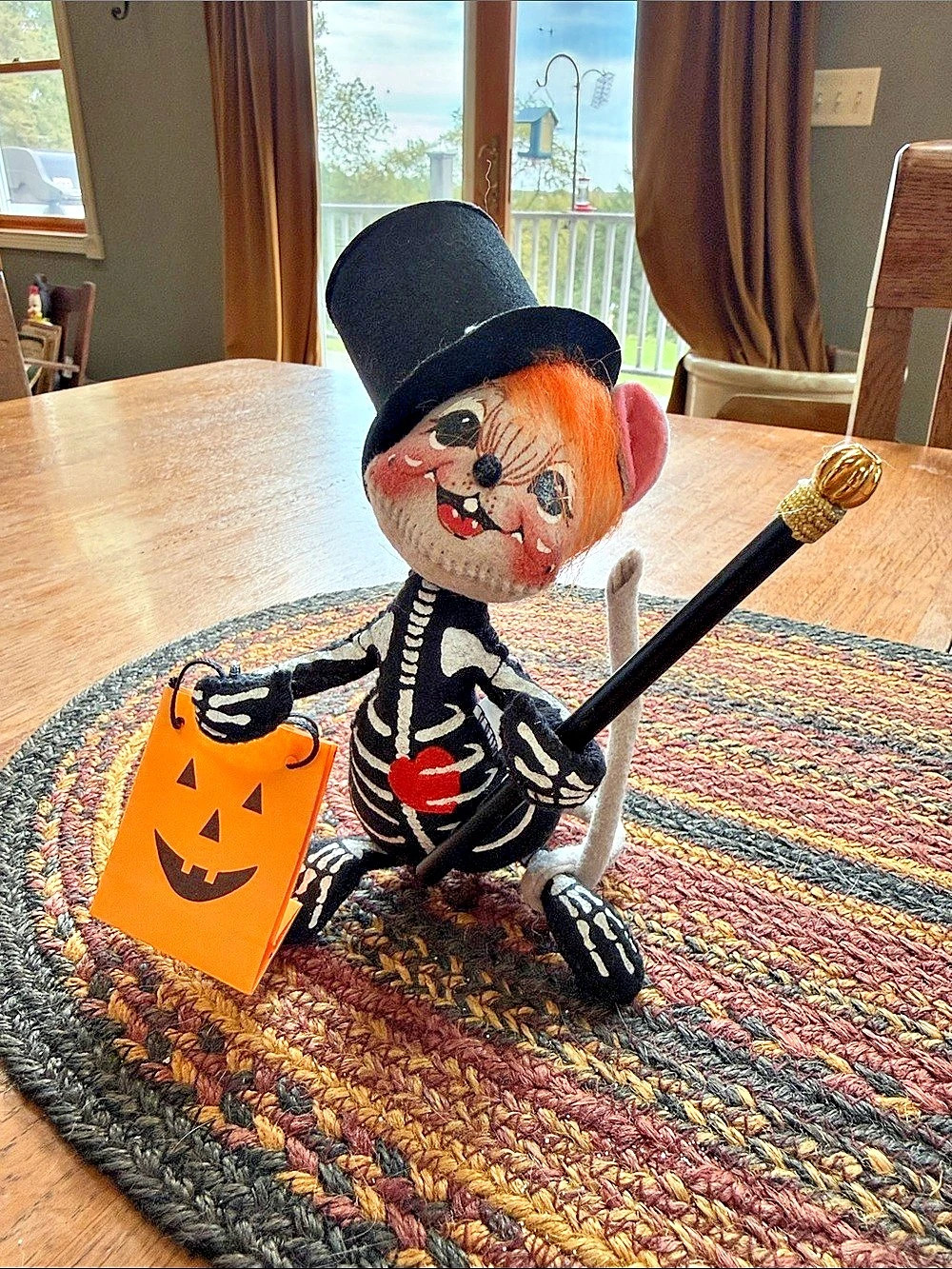 Vintage Halloween Annalee Skeleton Mouse Figurine 1998